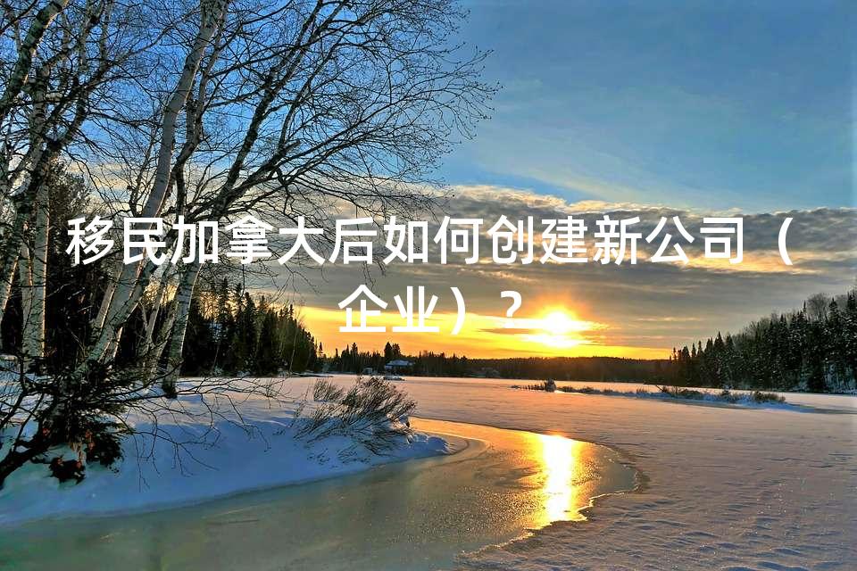 移民加拿大后如何创建新公司(企业)? 移民加拿大后如何创建新公司(企业)?