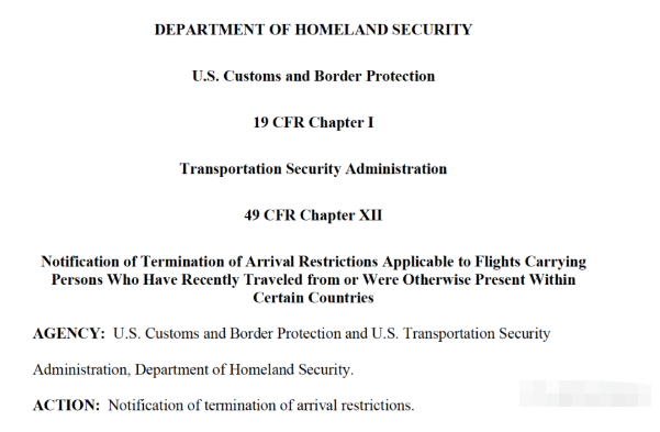 注意,美国入境限制措施取消不等同于旅行禁令取消! 注意,美国入境限制措施取消不等同于旅行禁令取消!