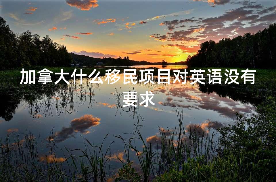 加拿大什么移民项目对英语没有要求 加拿大什么移民项目对英语没有要求