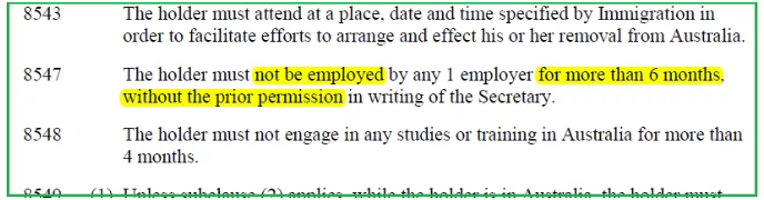 澳洲462签证如何为同一雇主工作6个月以上？