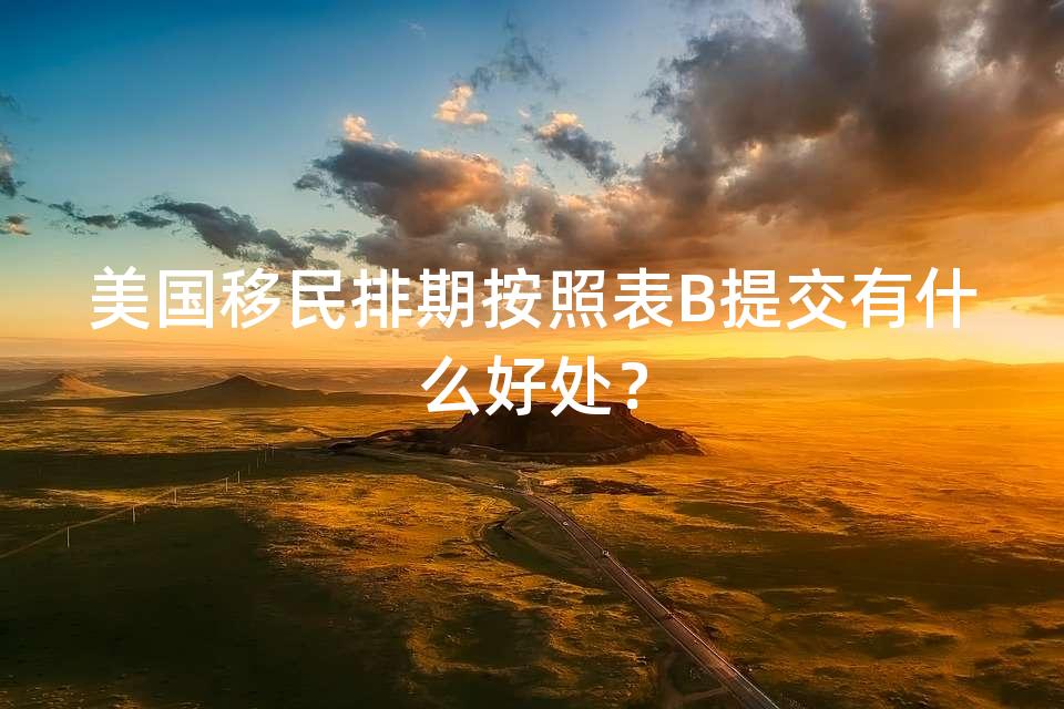 美国移民排期按照表B提交有什么好处？