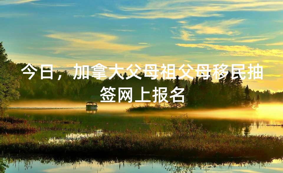 今日,加拿大父母祖父母移民抽签网上报名 今日,加拿大父母祖父母移民抽签网上报名