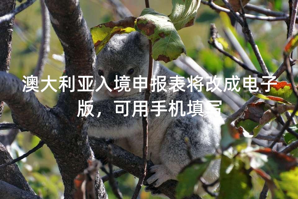 澳大利亚入境申报表将改成电子版，可用手机填写