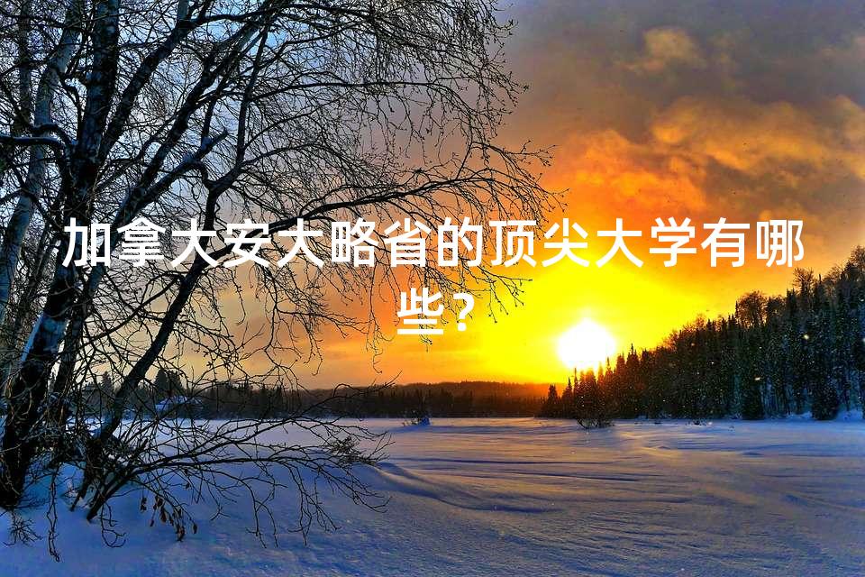 加拿大安大略省的顶尖大学有哪些？