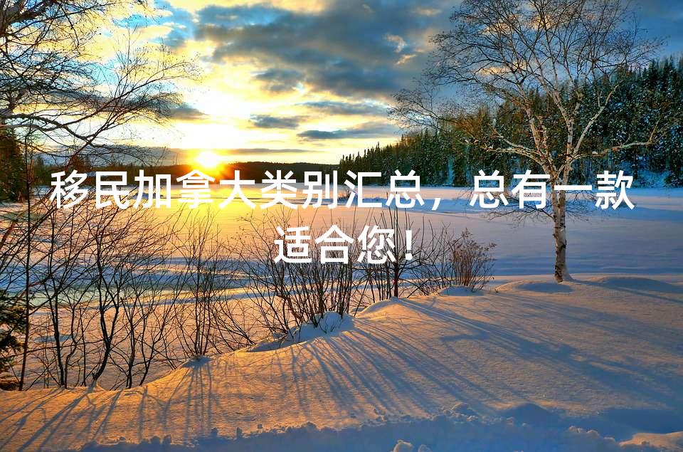 移民加拿大类别汇总,总有一款适合您! 移民加拿大类别汇总,总有一款适合您!