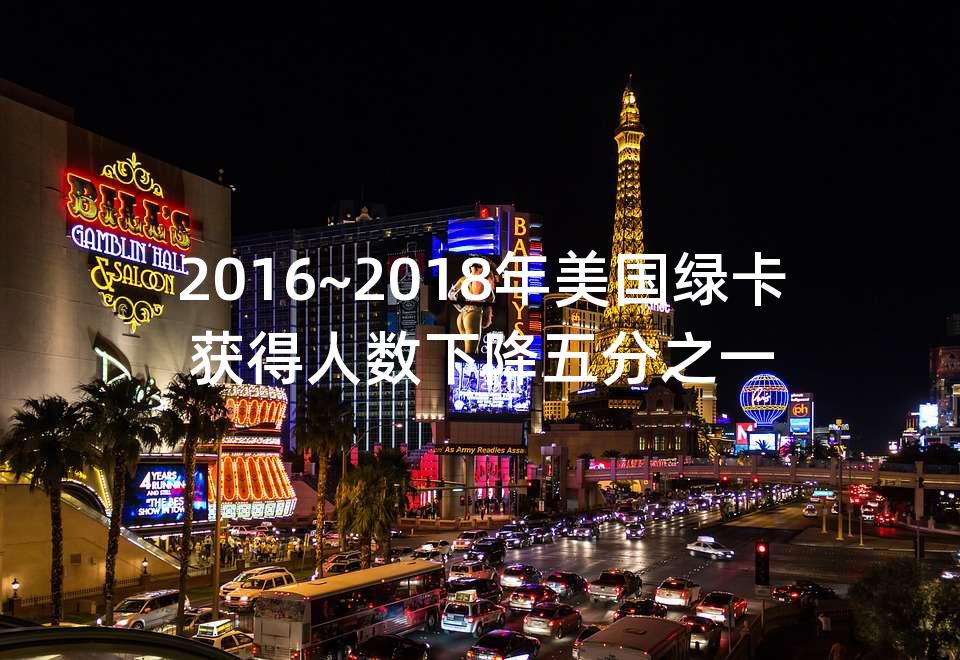 2016~2018年美国绿卡获得人数下降五分之一