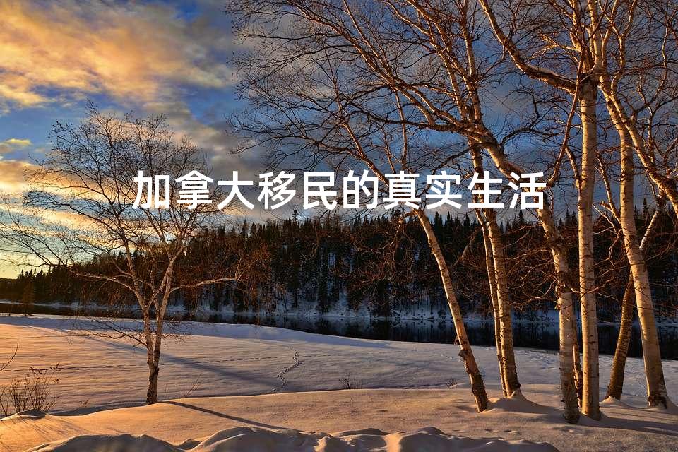 加拿大移民的真实生活