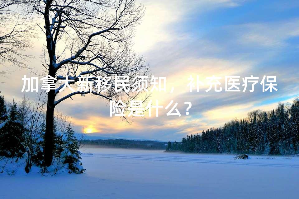 加拿大新移民须知，补充医疗保险是什么？